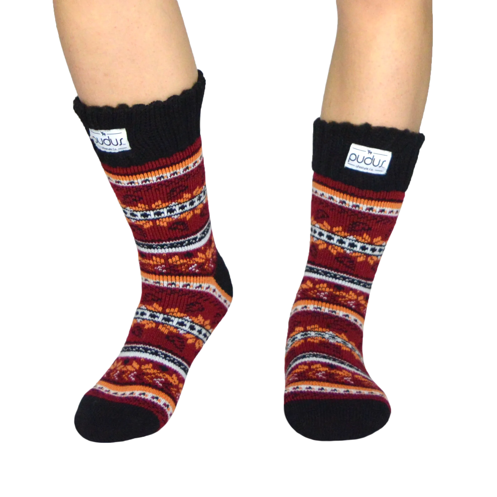 Autumn Red Boot Socks Adult Short