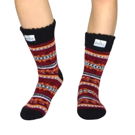 Autumn Red Boot Socks Adult Short