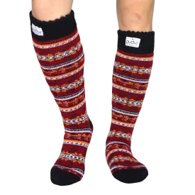 Autumn Red Boot Socks Adult Tall