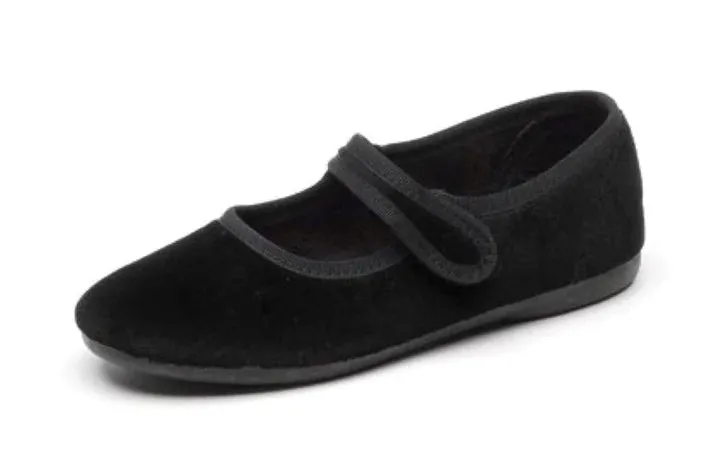 Black velvet mary janes