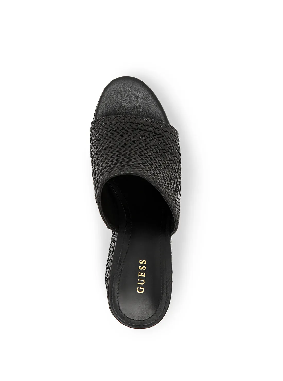 Black Yenisa Woven Wedge Sandal