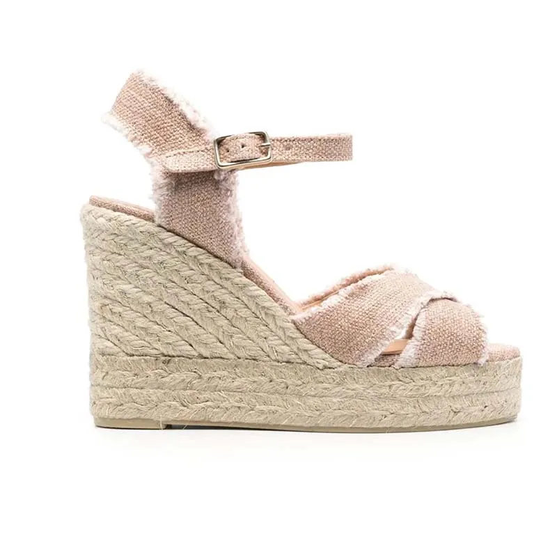 Castaner Bromelia 8ED Rosa Wedge Espadrilles