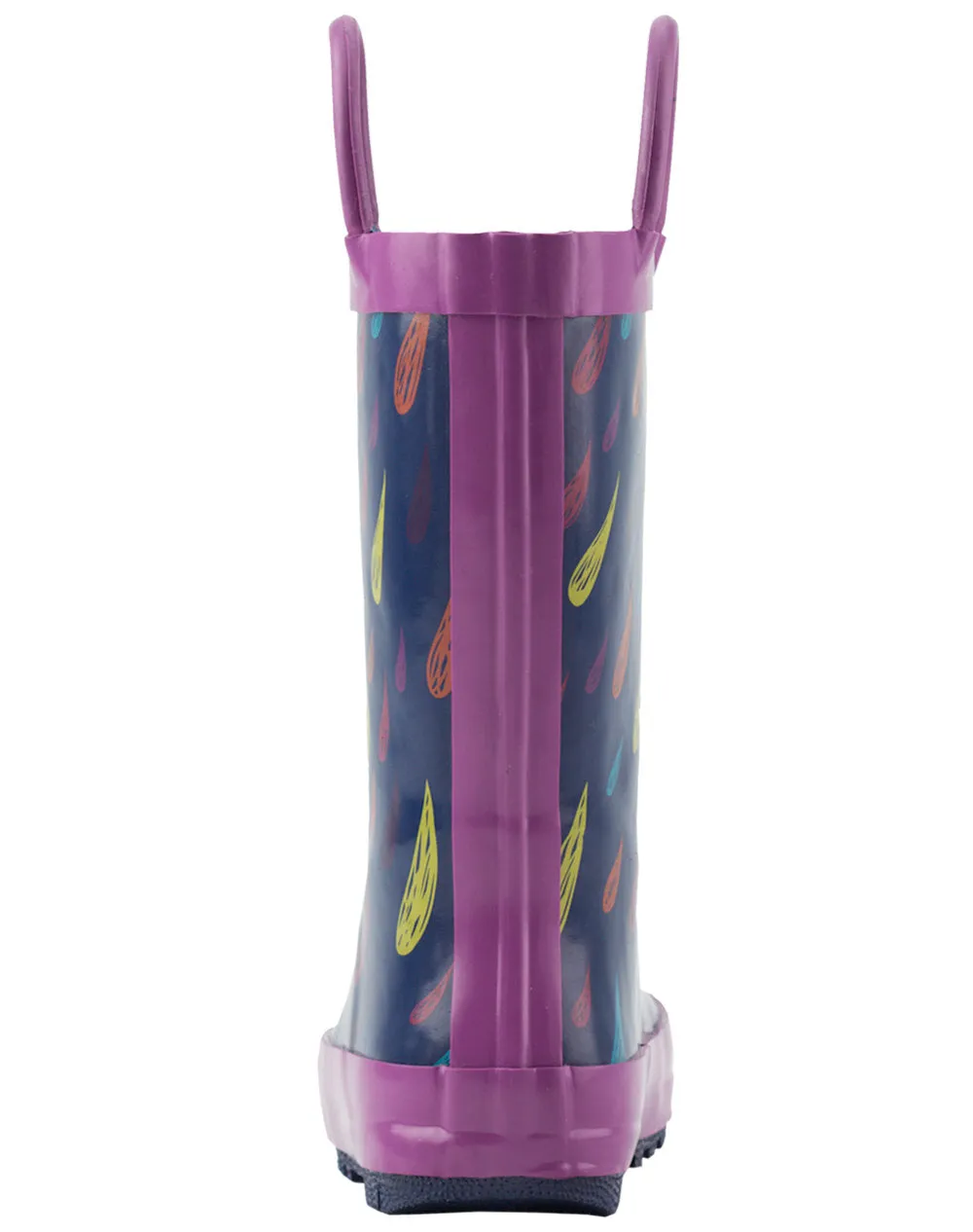 Colorful Raindrops Loop Handle Rubber Rain Boots