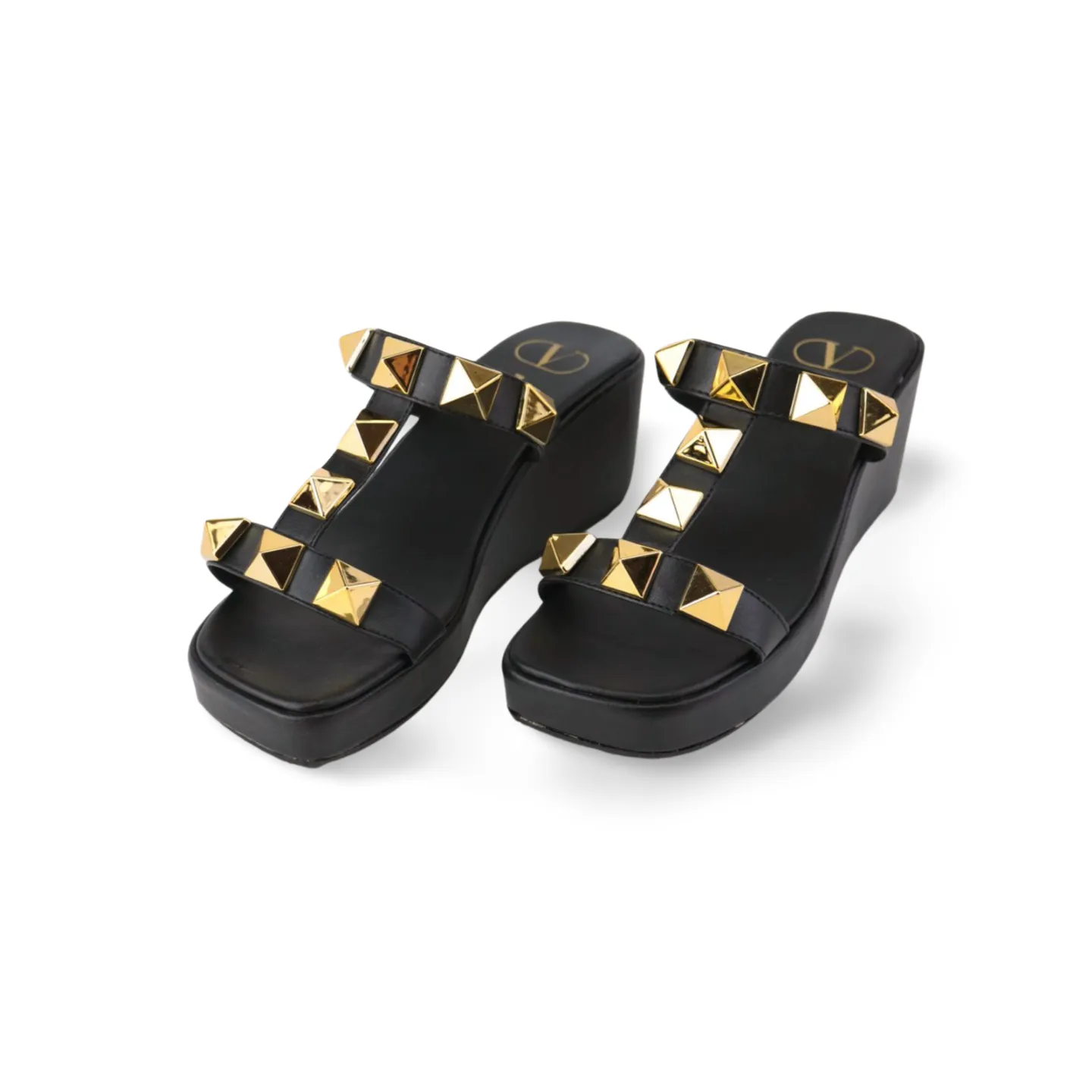 Comfortable and Stylish Wedge Sandals With Gold Studs