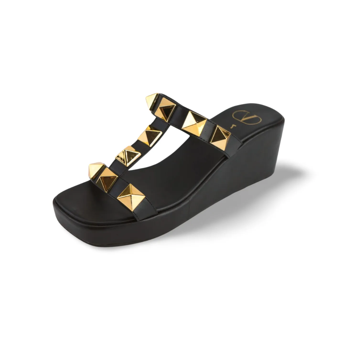 Comfortable and Stylish Wedge Sandals With Gold Studs