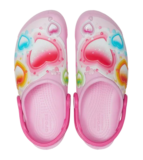 Crocs Kids&#39; Lifestyle 205648-6I2 Crocsfl Heart Lights Clog Multicolor Slippers.