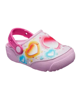 Crocs Kids&#39; Lifestyle 205648-6I2 Crocsfl Heart Lights Clog Multicolor Slippers.