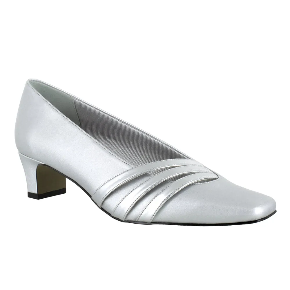 Entice Metallic Slip On Square Toe Pumps