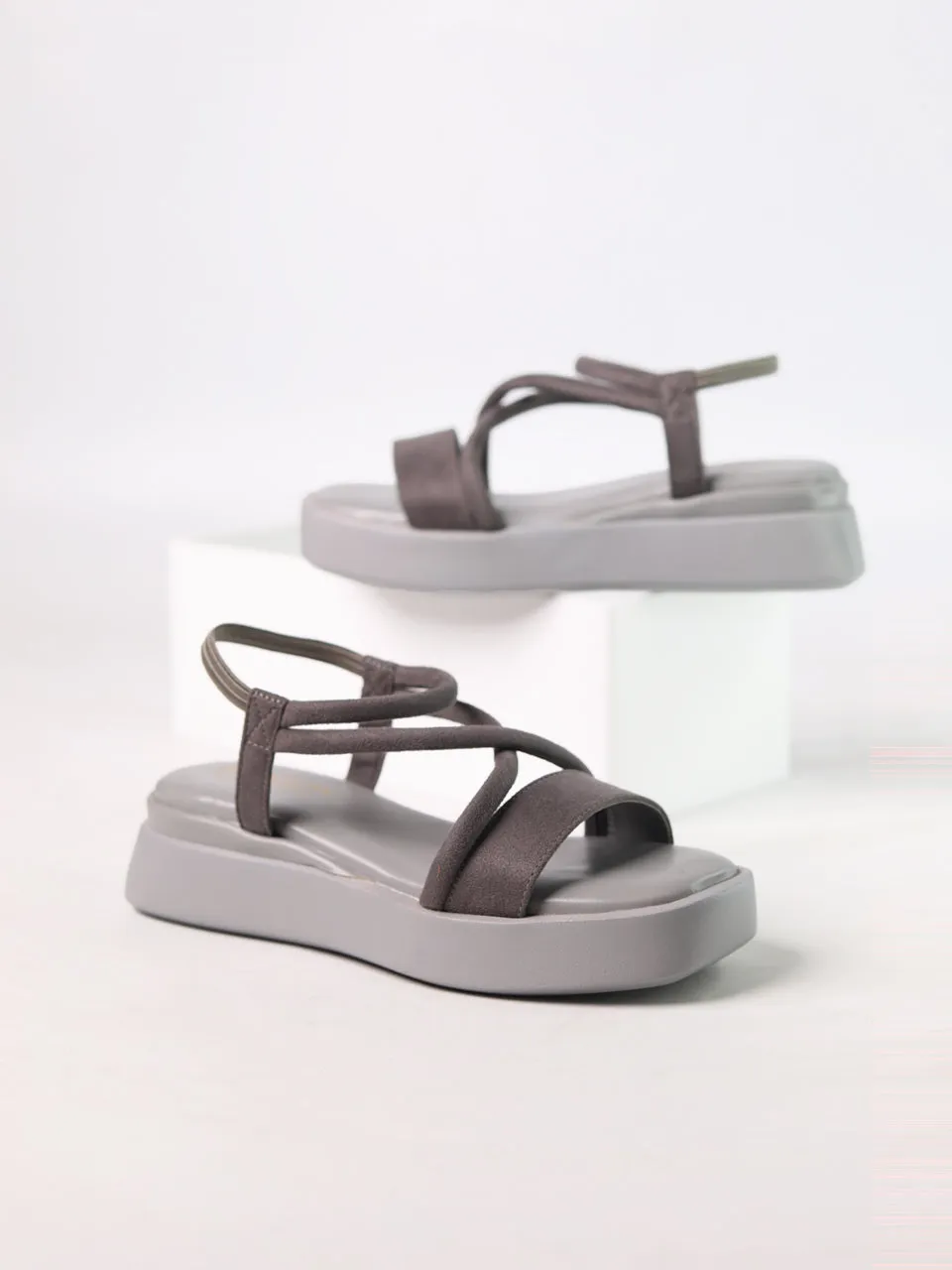 Eudori Grey Flatform Heels