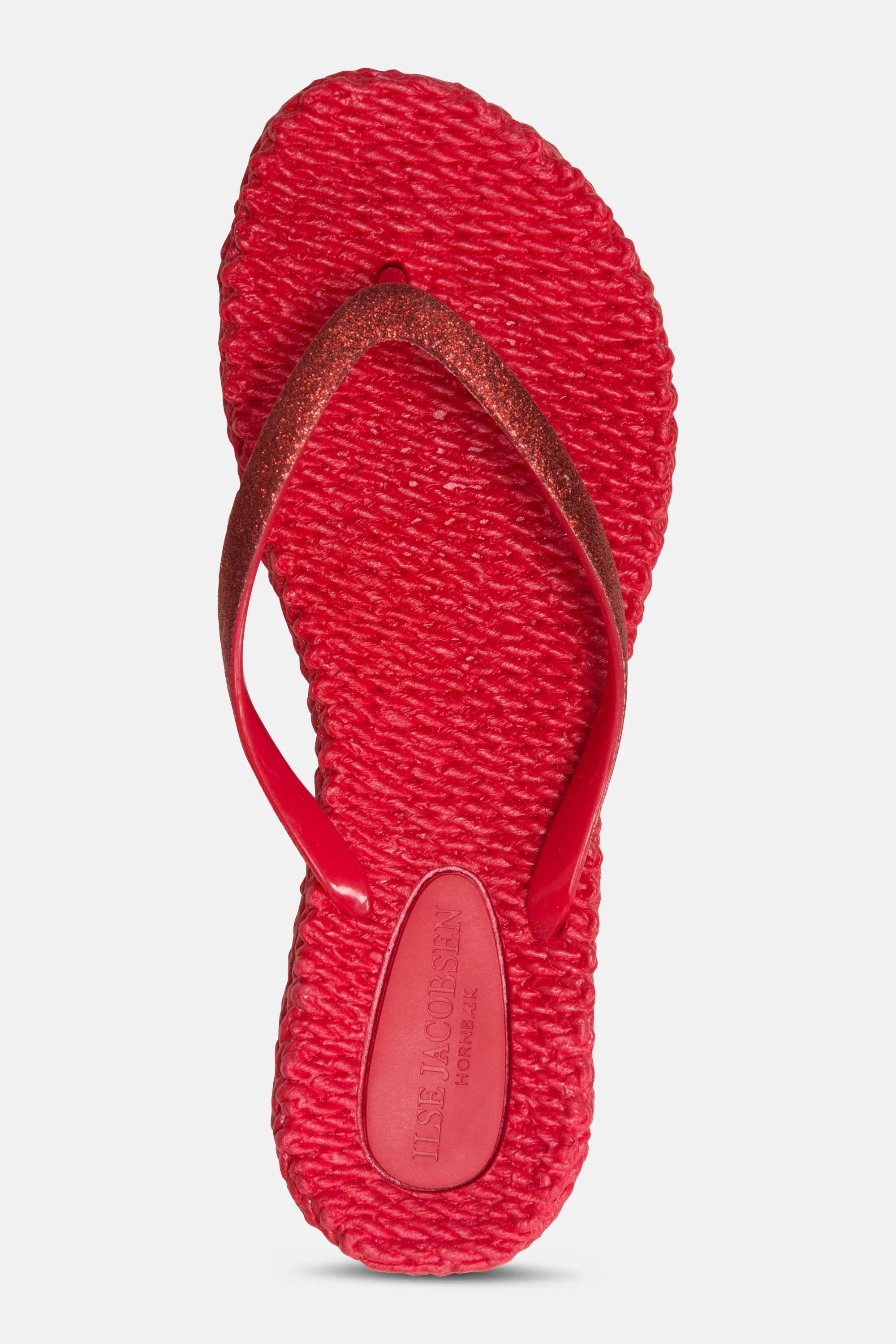 Flip Flop With Glitter - Deep Red