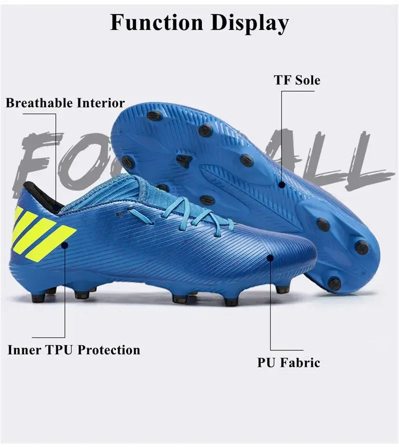 Football Boots Men Kids Adults TF/FG Ultralight Playing Field Train Soccer Shoes Low cut Cleats