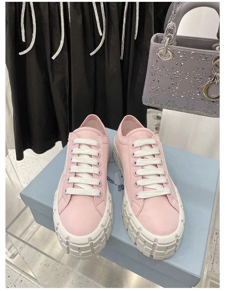 Funki Buys | Shoes | Women's Chunky Heeled Canvas Sneakers