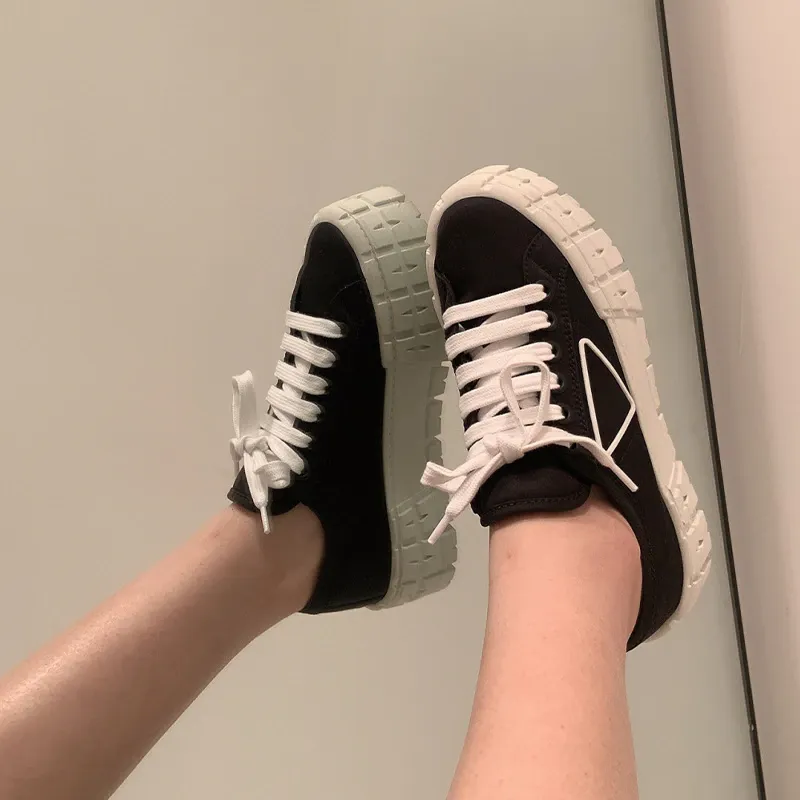 Funki Buys | Shoes | Women's Chunky Heeled Canvas Sneakers