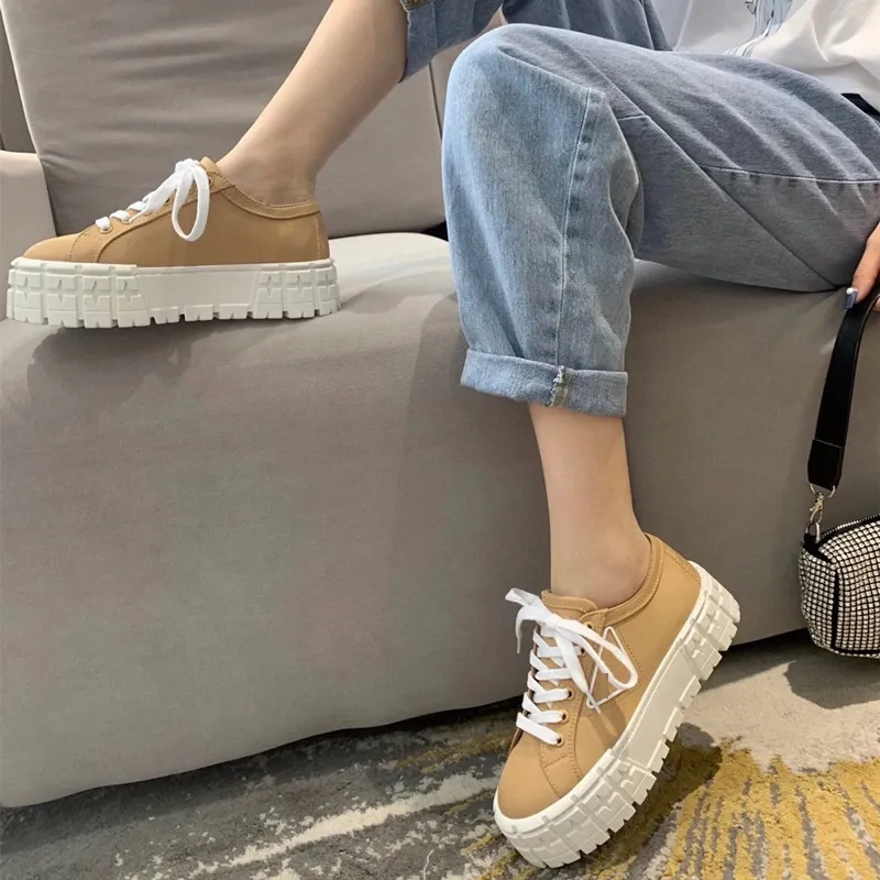 Funki Buys | Shoes | Women's Chunky Heeled Canvas Sneakers