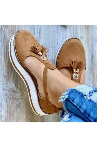 Hemp Buckle Platform Shoes