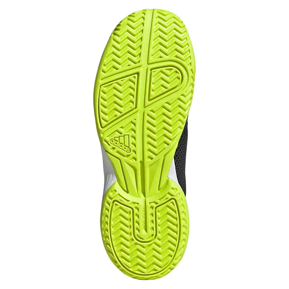 Junior`s Courtflash Tennis Shoes Carbon and Lucid Lemon