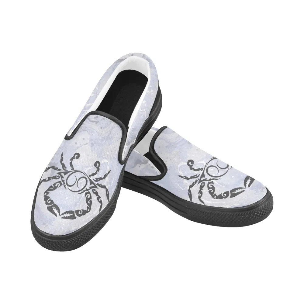 Kid's Cancer Zodiac Print Canvas Slip-on Shoes