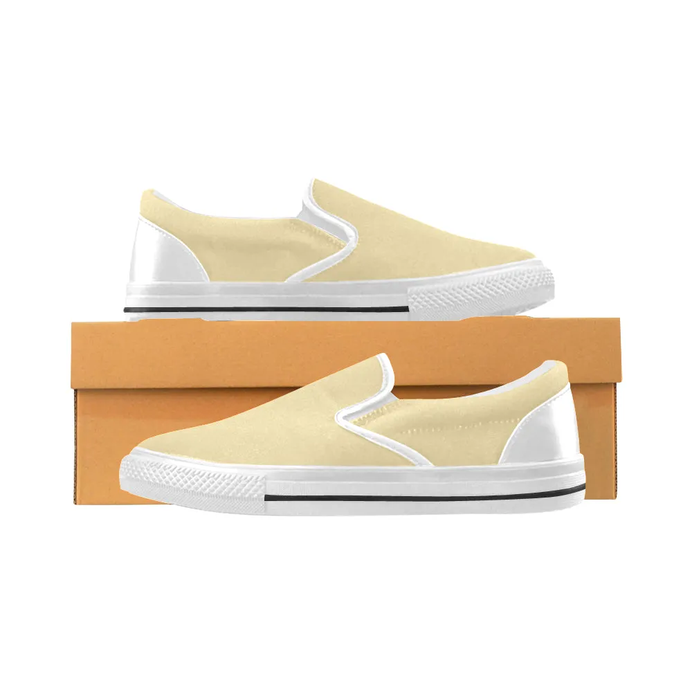 Kids' Lemon Yellow Solids Print Slip-on Canvas Shoes