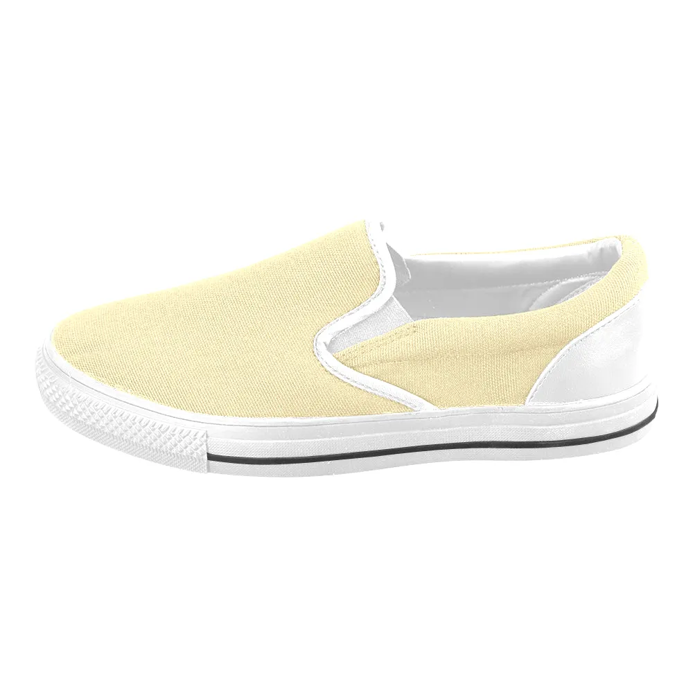 Kids' Lemon Yellow Solids Print Slip-on Canvas Shoes