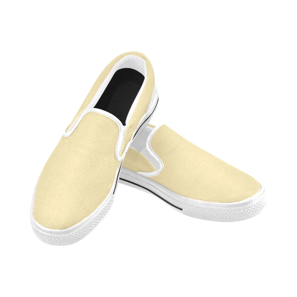 Kids' Lemon Yellow Solids Print Slip-on Canvas Shoes