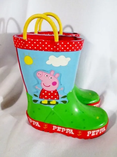 Little Kids Toddler PEPPA PIG Wellies Rain Boots Rainboots Gumboots Shoes 7 Colorful Fun!