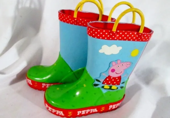 Little Kids Toddler PEPPA PIG Wellies Rain Boots Rainboots Gumboots Shoes 7 Colorful Fun!