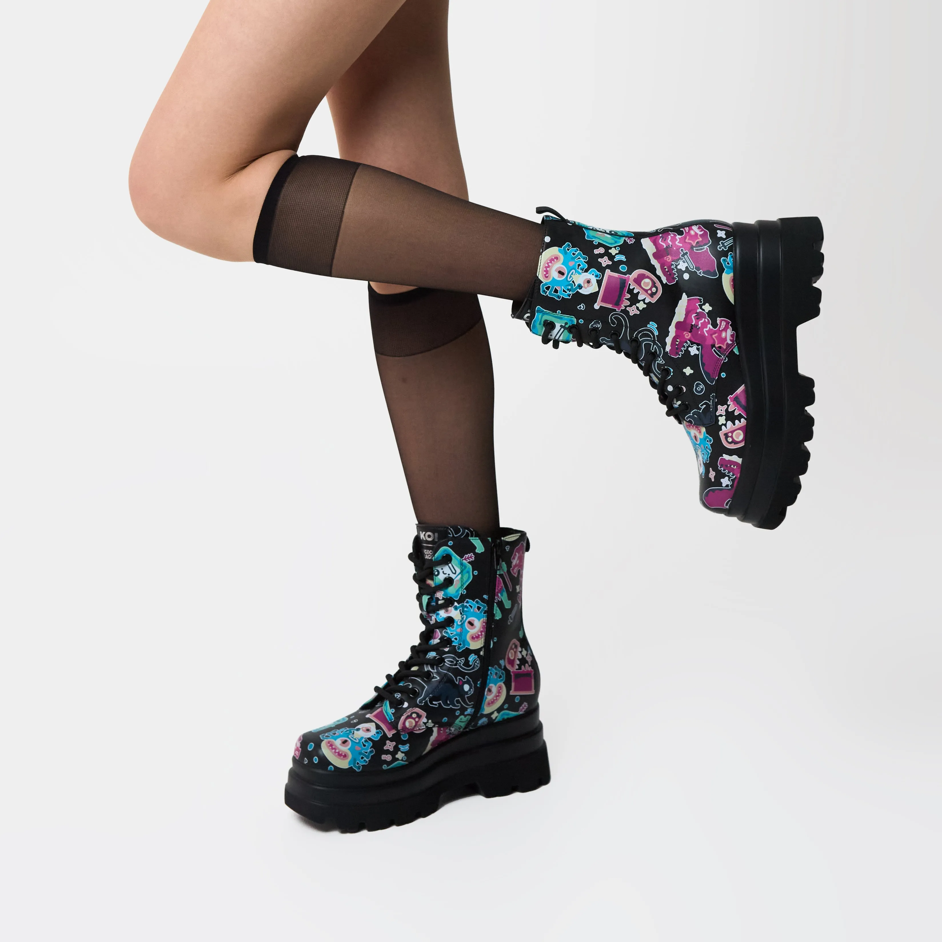 L’otta Monsters Trident Platform Boots - Black Multi