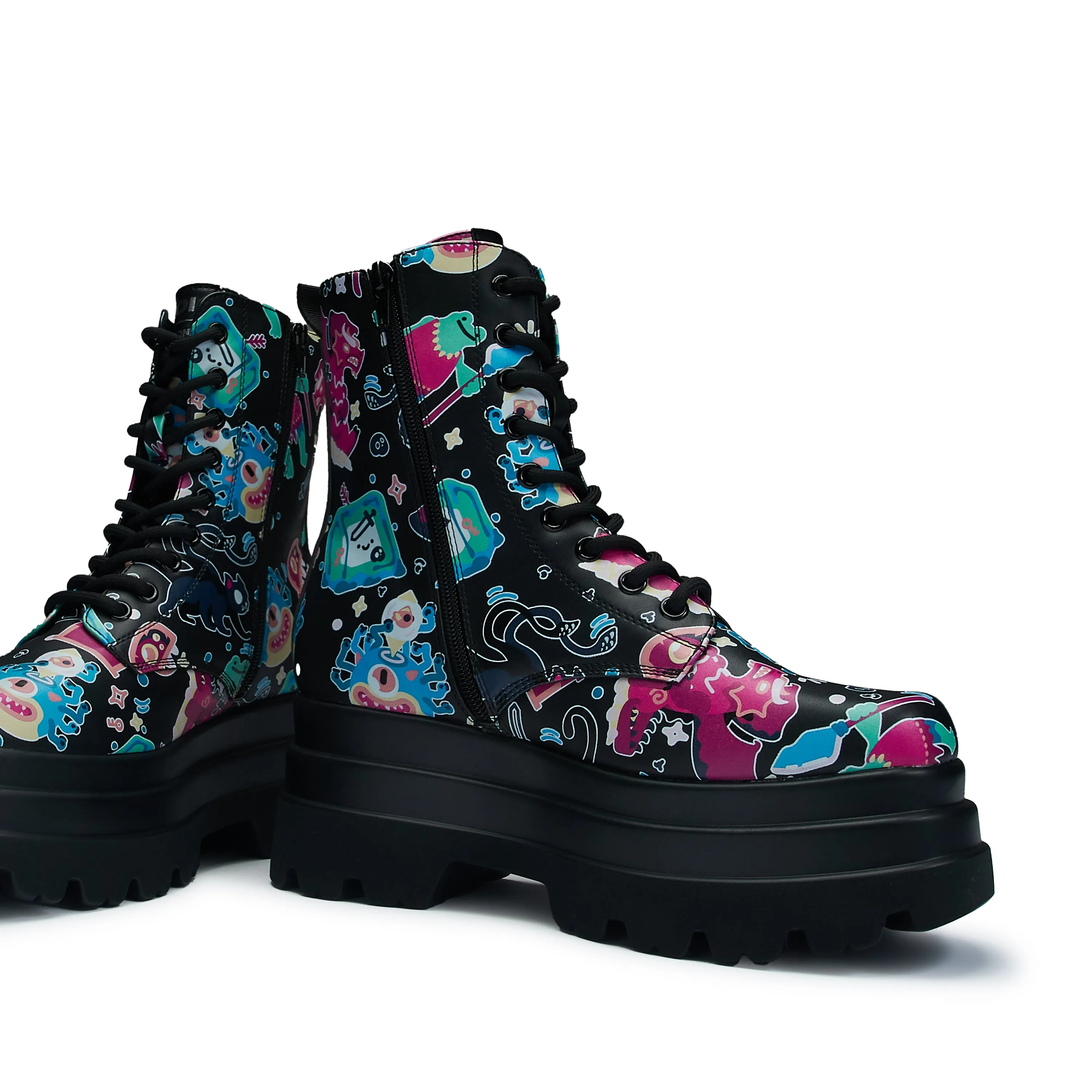 L’otta Monsters Trident Platform Boots - Black Multi