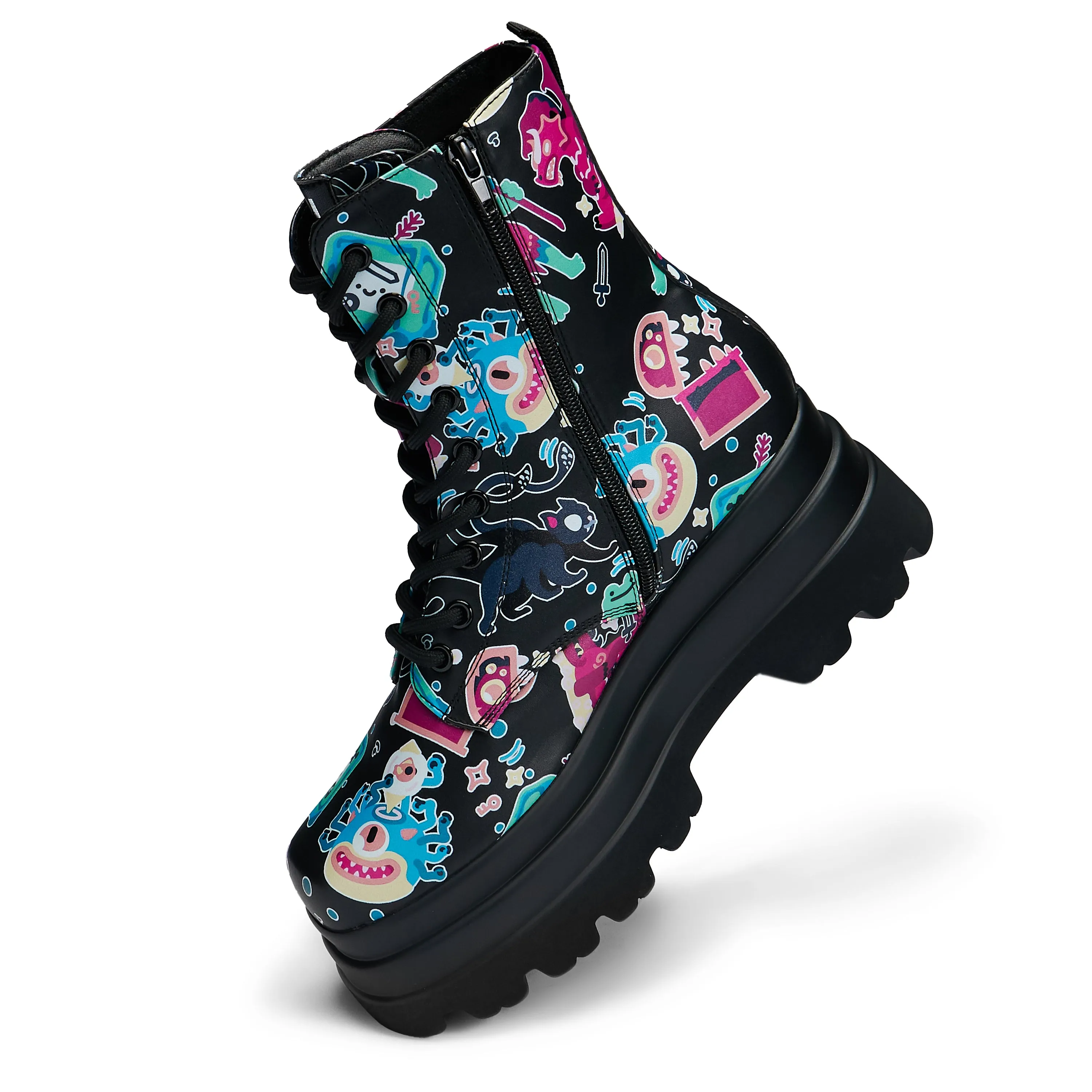 L’otta Monsters Trident Platform Boots - Black Multi