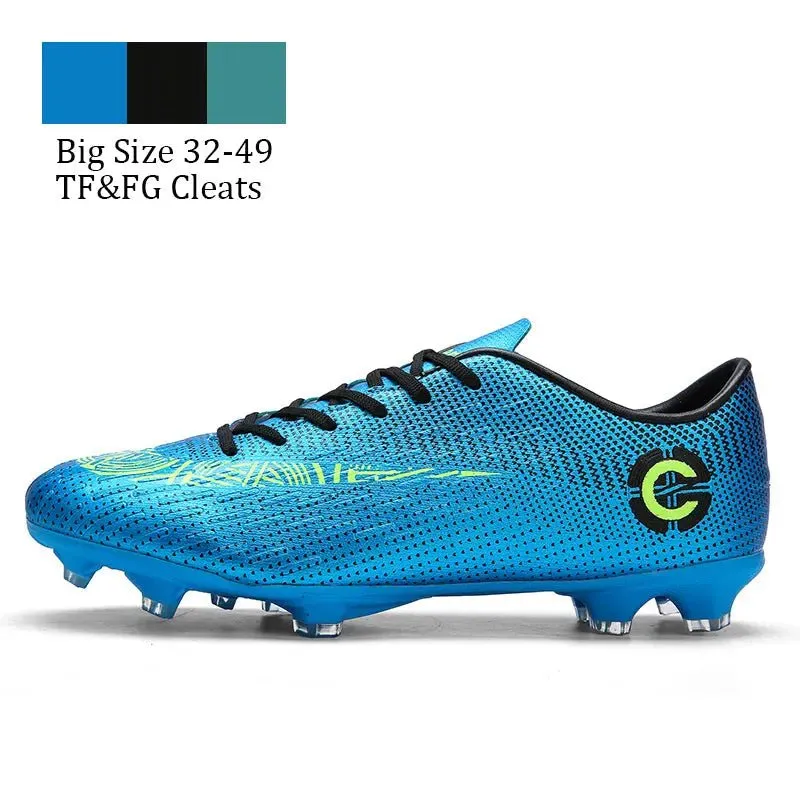 Men Cleats Sports Football Boots and Kids Soccer Shoes