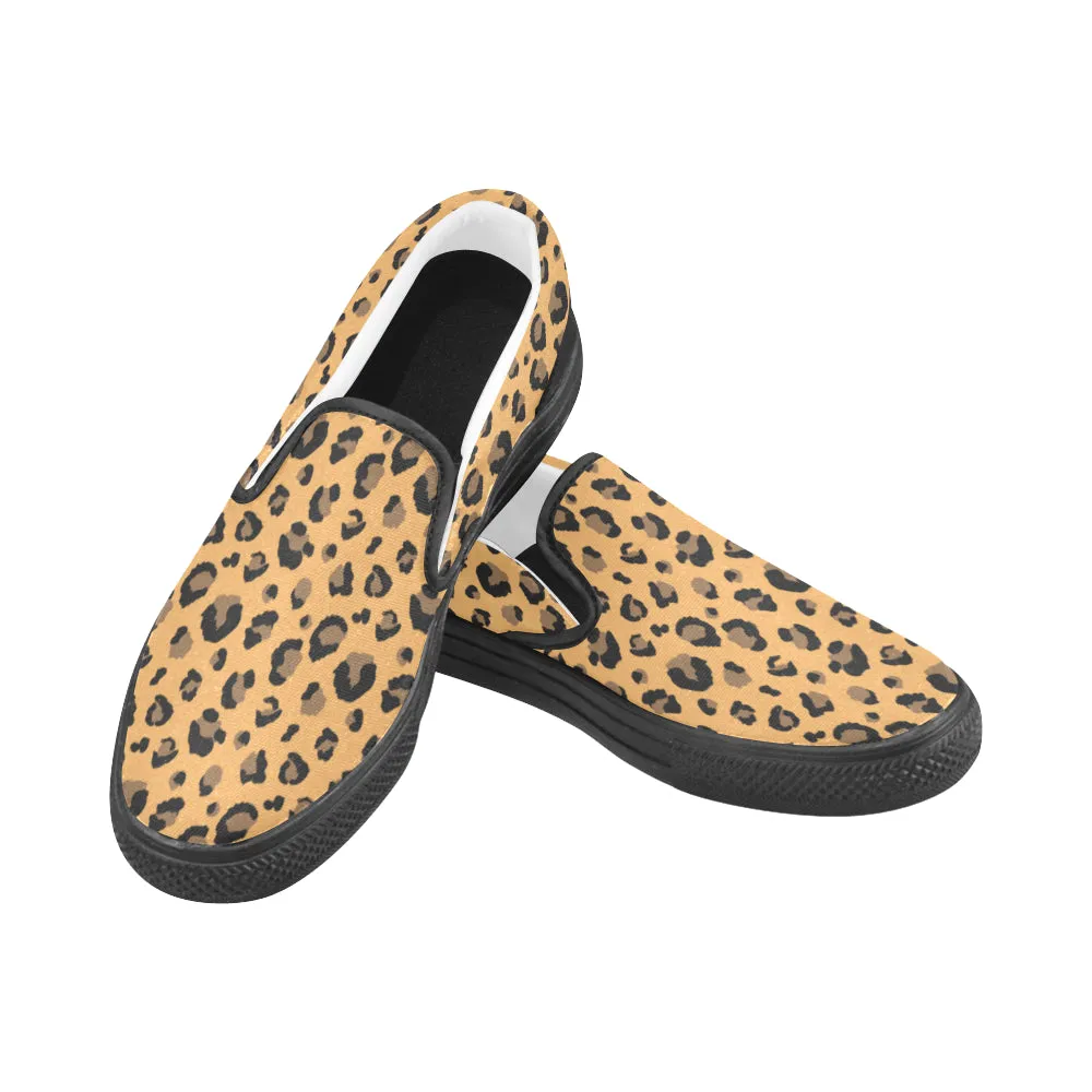 Men's Leopard Print Slip-on Canvas Shoes