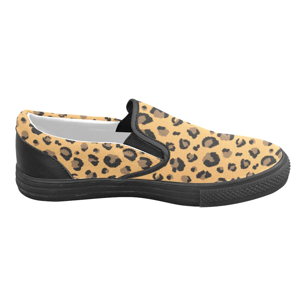 Men's Leopard Print Slip-on Canvas Shoes