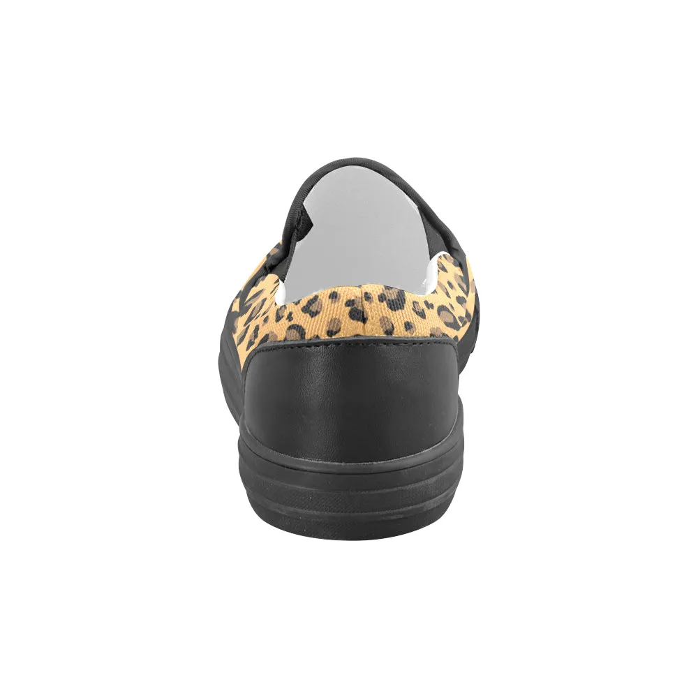 Men's Leopard Print Slip-on Canvas Shoes