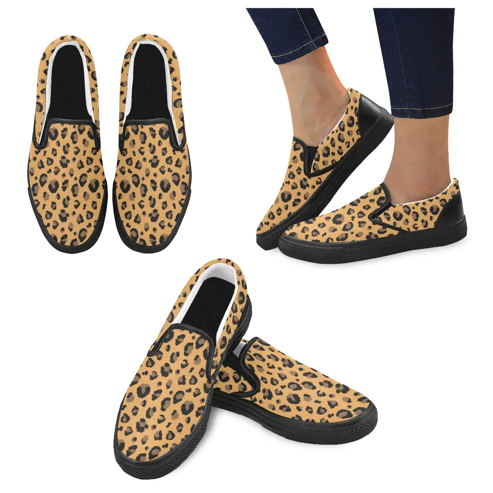 Men's Leopard Print Slip-on Canvas Shoes