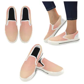 Men's Peach Solid Print Canvas Slip-on Shoes