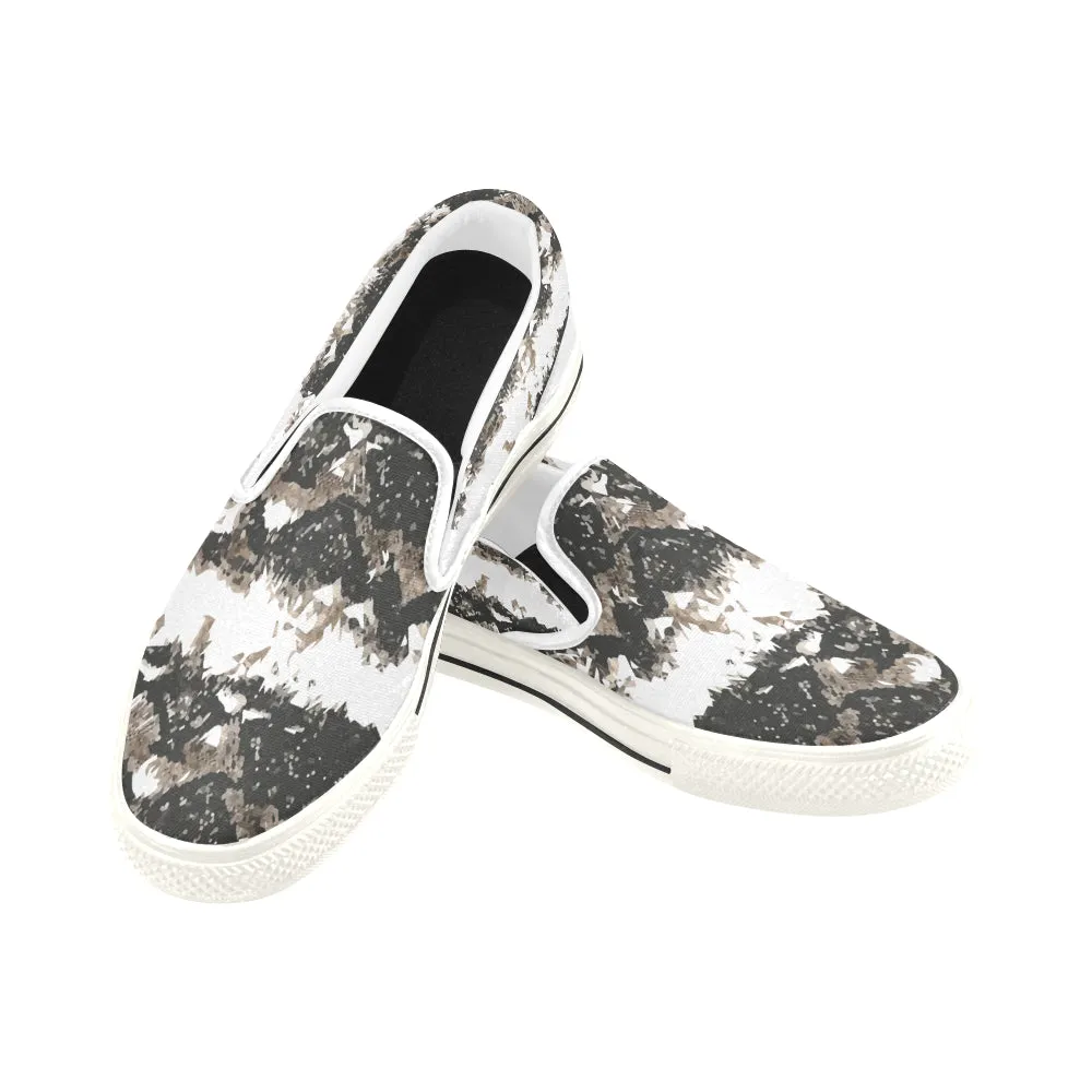 Men's Snake Print Canvas Slip-on Shoes