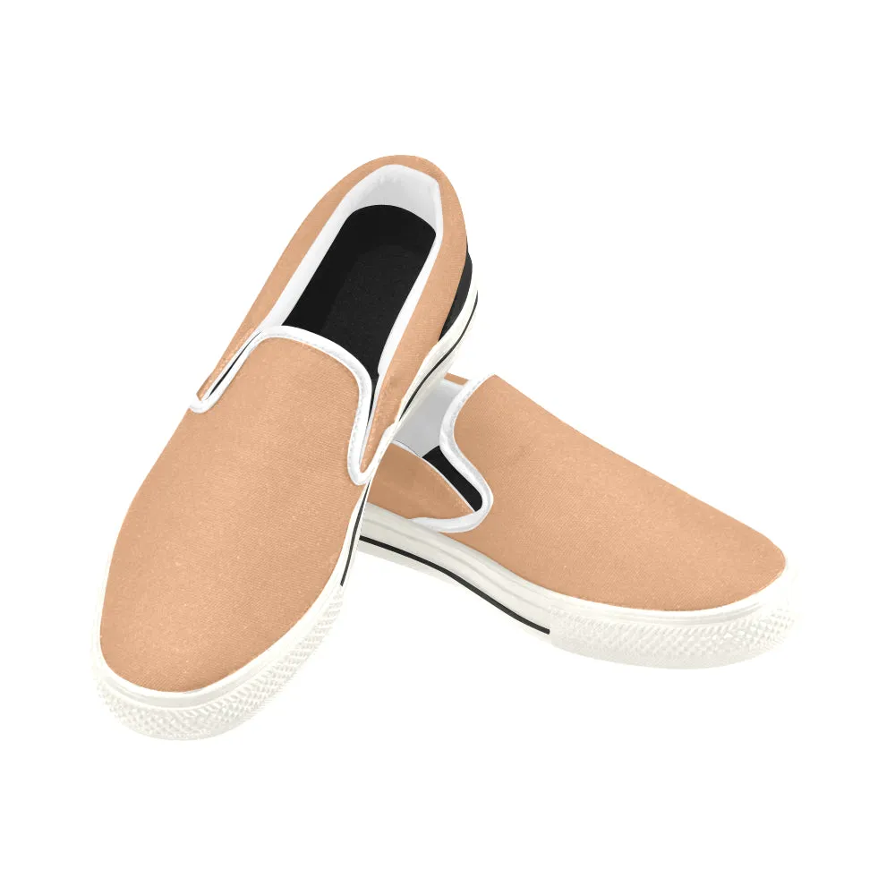 Men's Zesty Orange Solids Print Slip-on Canvas Shoes