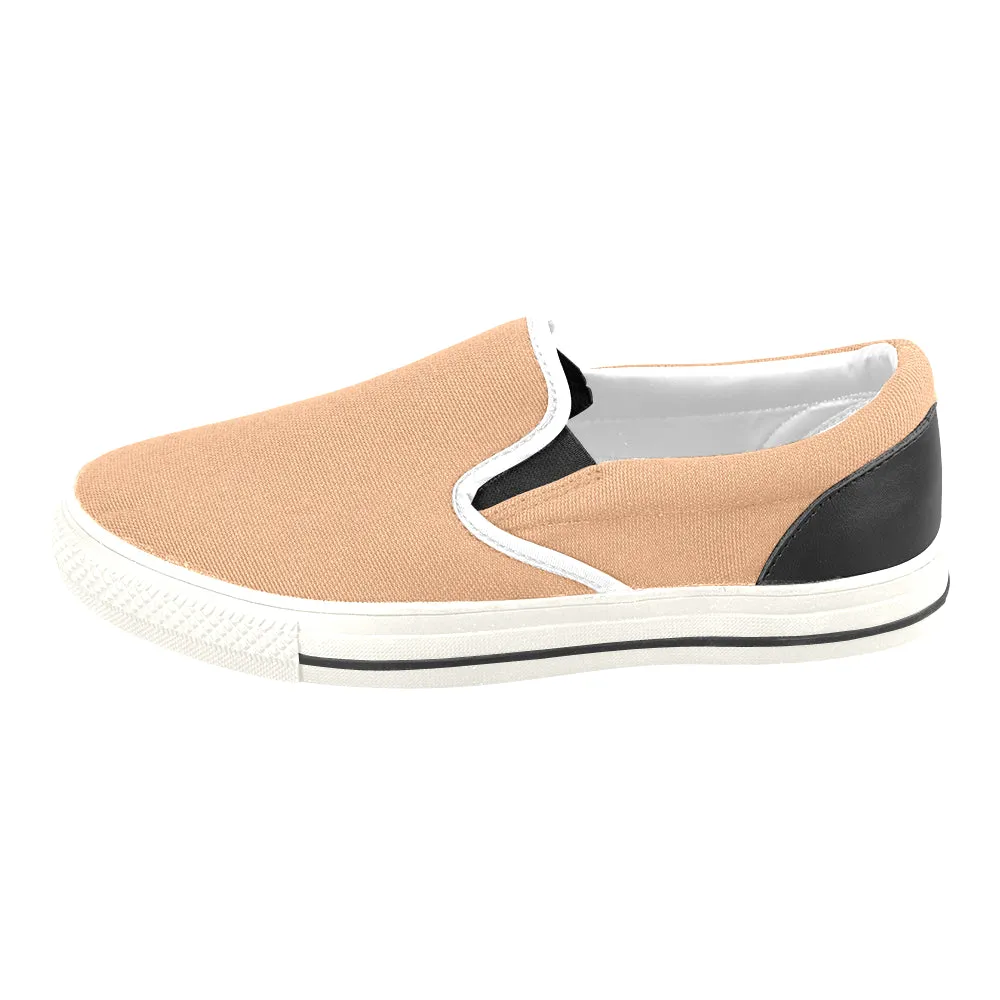 Men's Zesty Orange Solids Print Slip-on Canvas Shoes