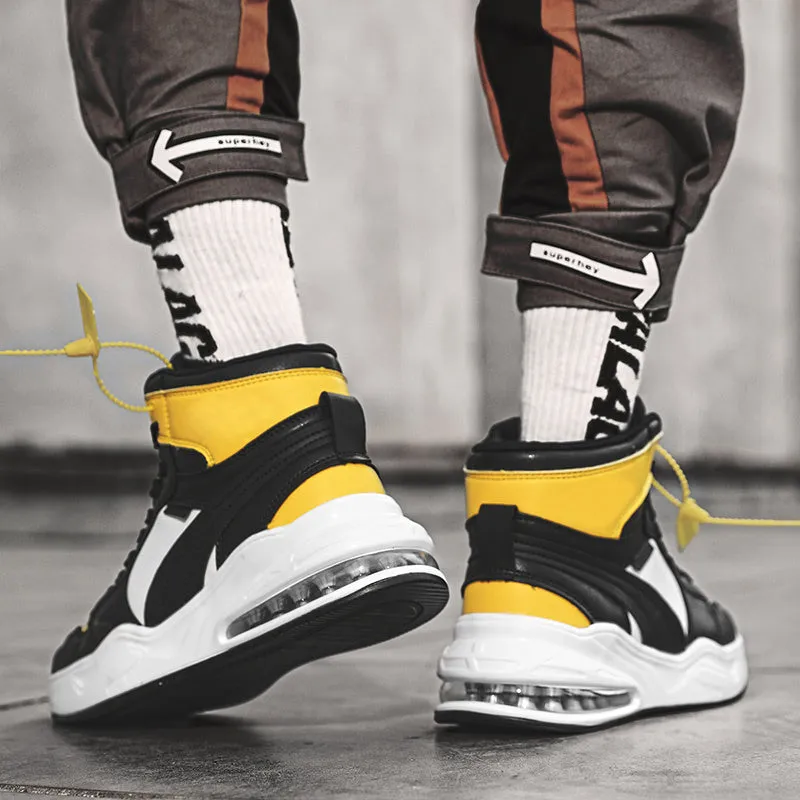 New trend fashion all cushion men's shoes high top board shoes basketball sneakers men's fashion shoes