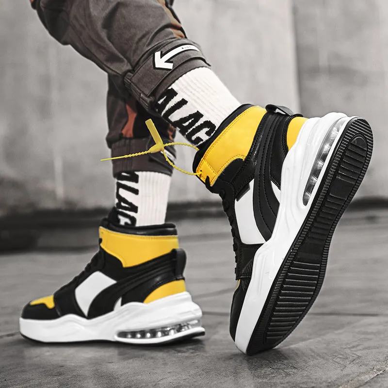 New trend fashion all cushion men's shoes high top board shoes basketball sneakers men's fashion shoes