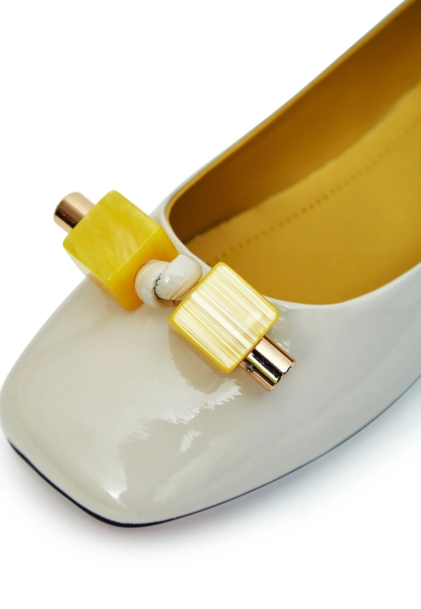 Patent Leather Ballerinas - Ivory