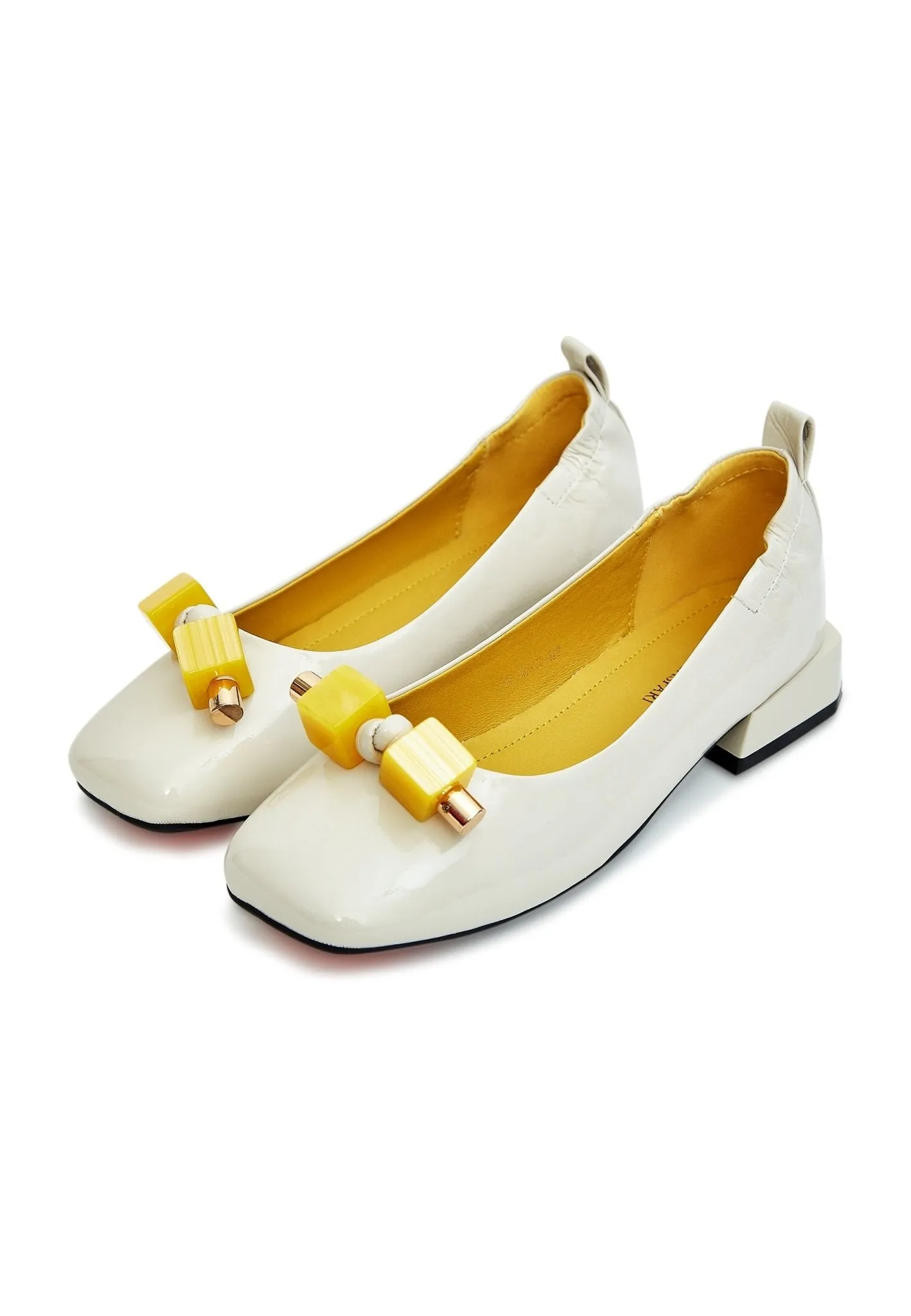 Patent Leather Ballerinas - Ivory