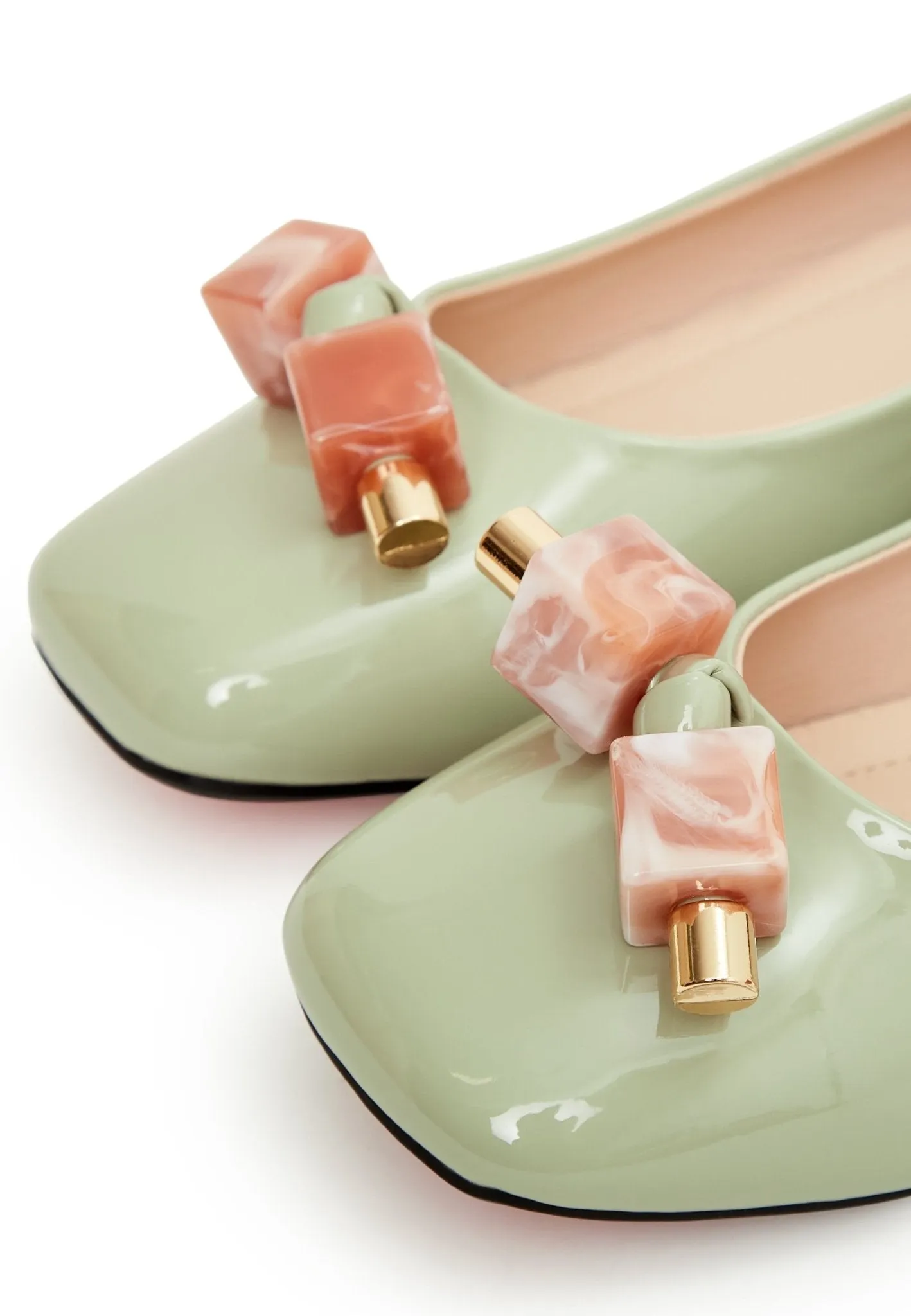 Patent Leather Ballerinas - Mint