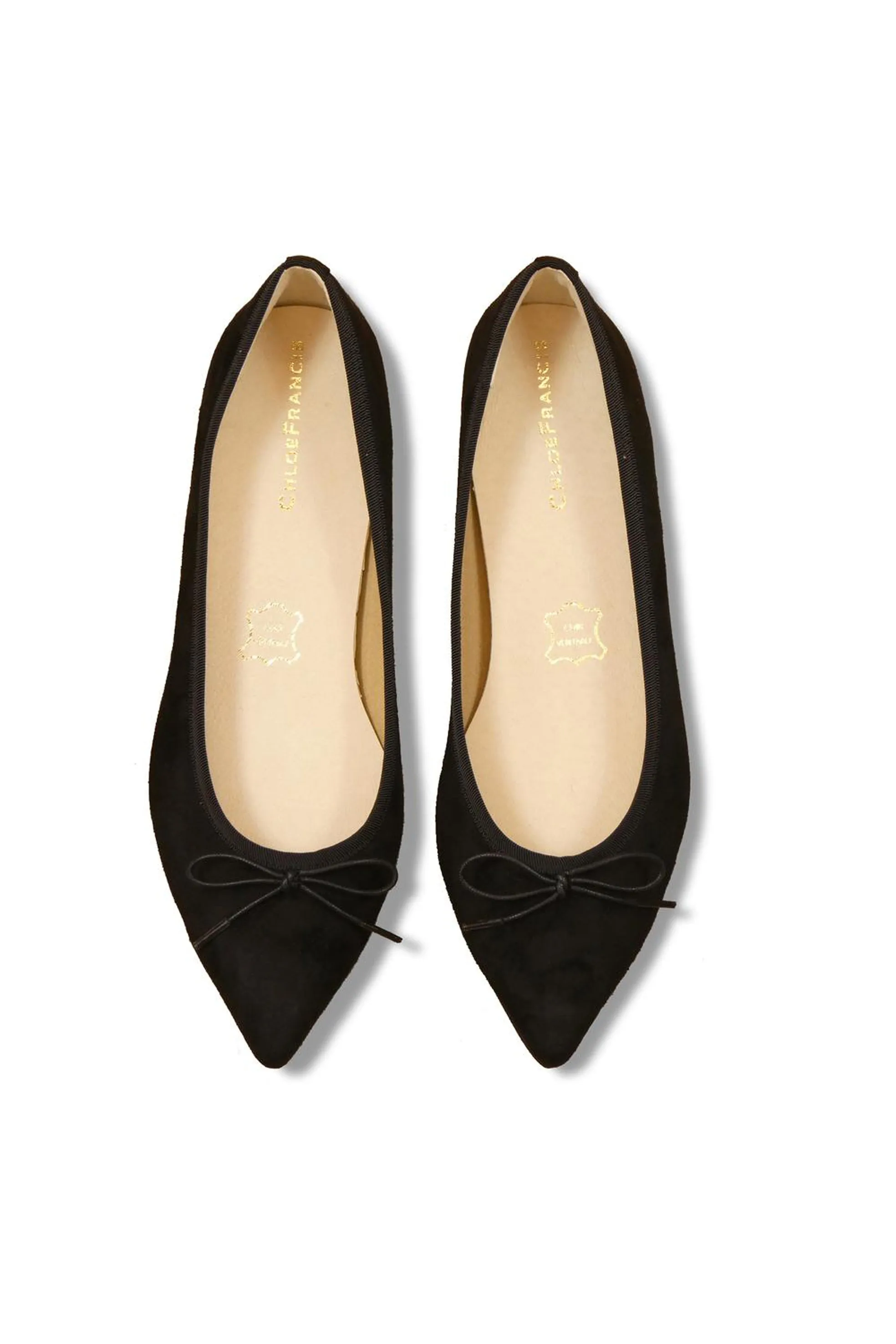 Point-Toe Flats - Black