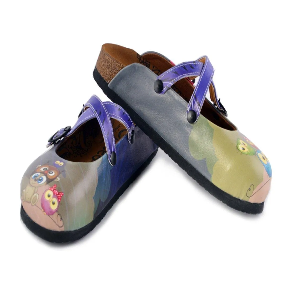 Purple Owl Clogs WCAL155