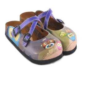 Purple Owl Clogs WCAL155