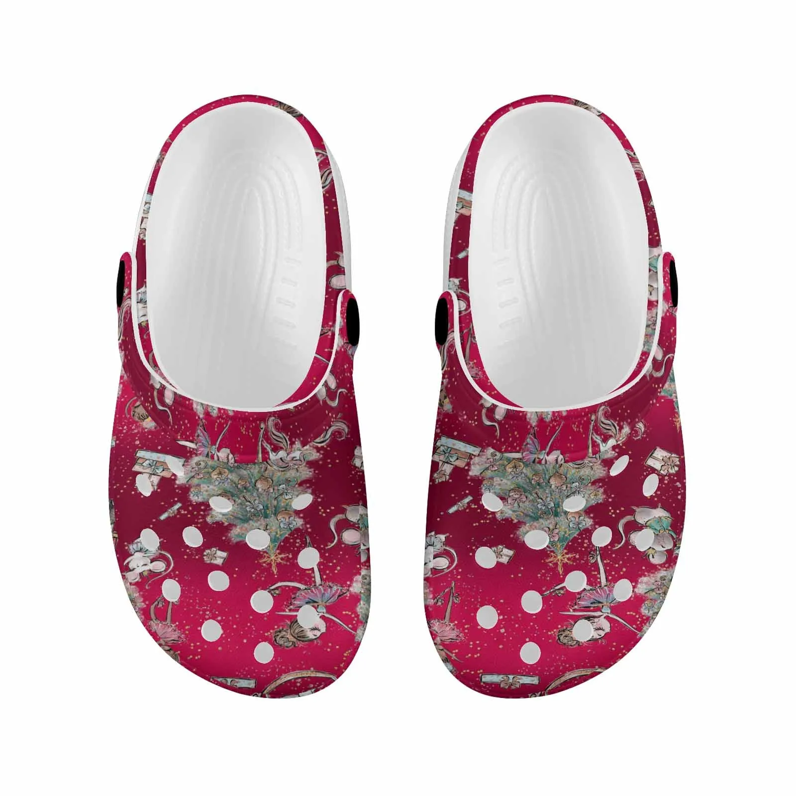 Red Christmas  Custom Print Kids Clogs