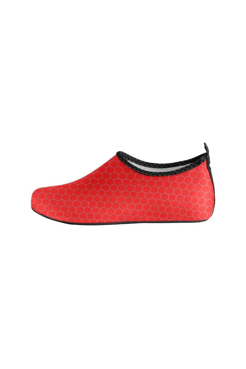 Red Honeycomb Women's Slip-On Water Shoes