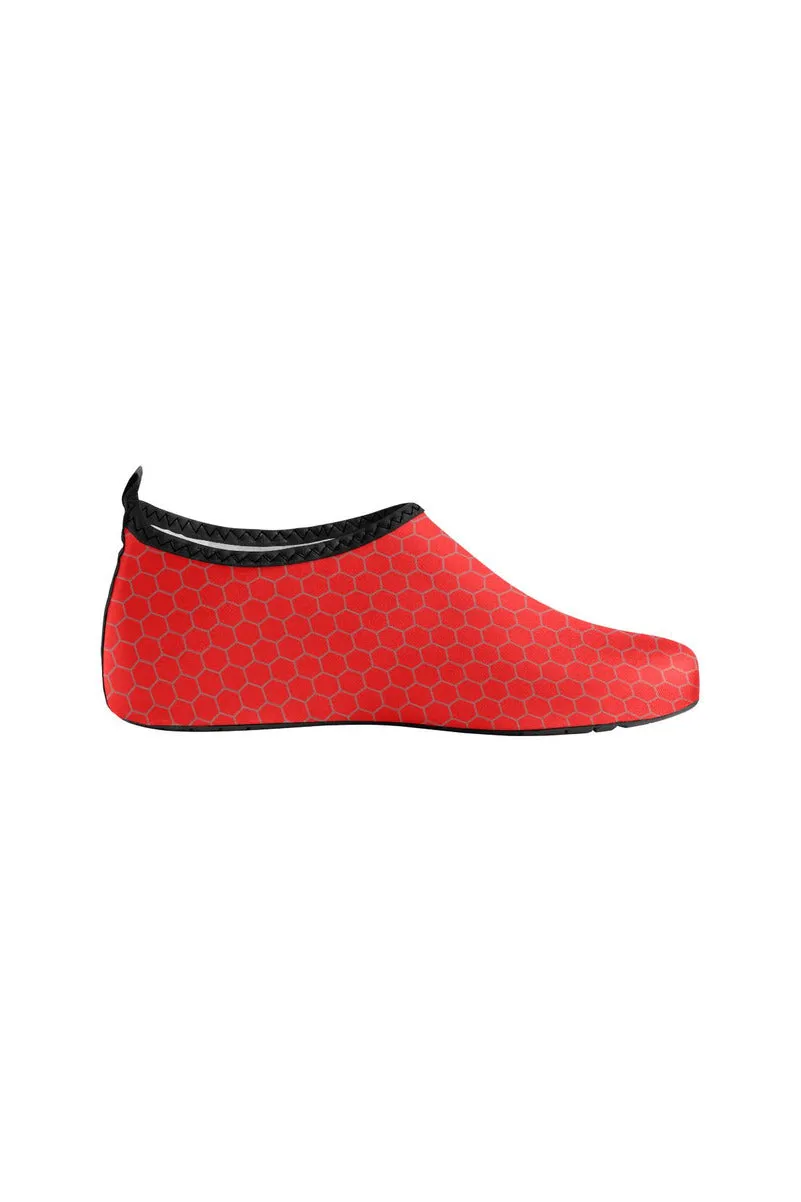 Red Honeycomb Women's Slip-On Water Shoes