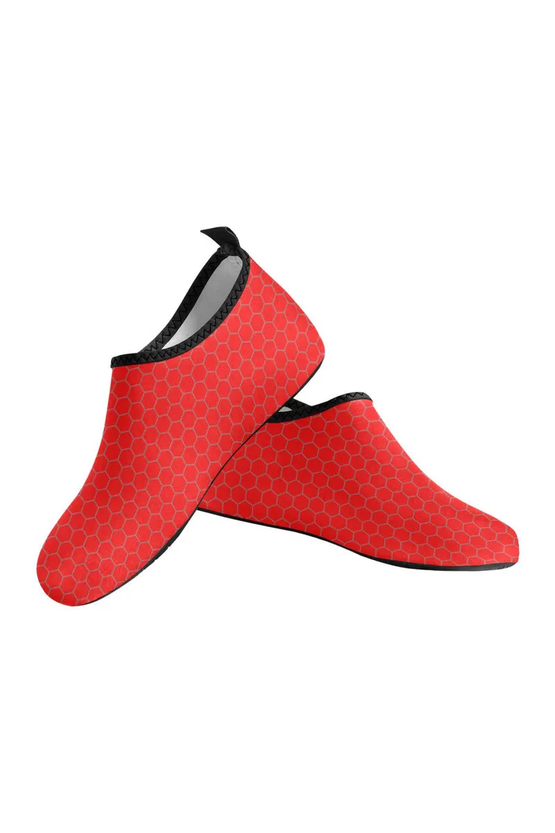 Red Honeycomb Women's Slip-On Water Shoes